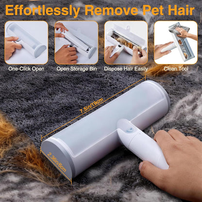 2 in 1 Pet Hair Removal Set, Reusable Dog Hair Remover & Cat Hair Remover, Pet Hair Remover with Roller & Glove, Pet Hair Removal Tool for Clothing, Couch, Furniture & Laundry