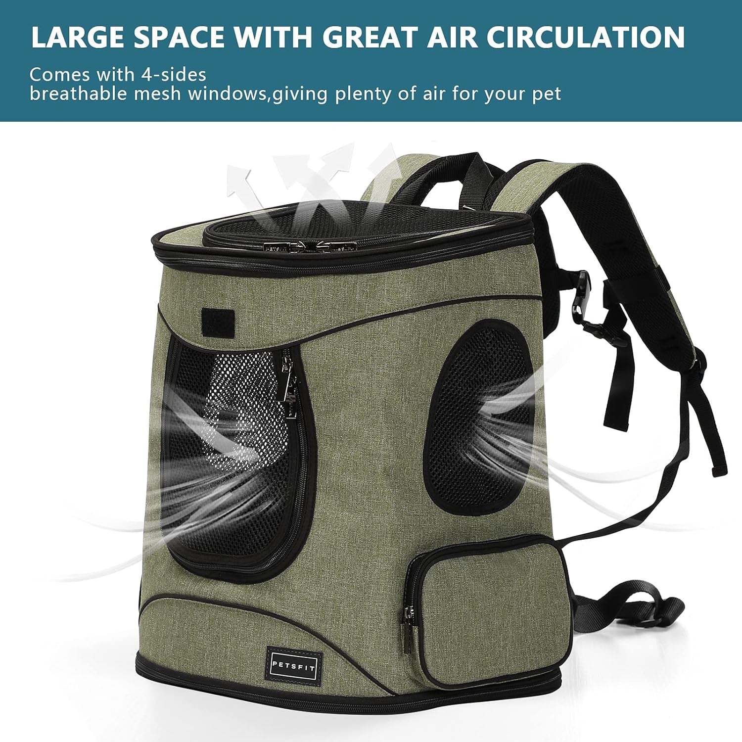 Pet Backpack Carrier with Upgrade Waist Cushion Design to Better Fit the Waist, Suitable for Small and Medium Dogs Cats, and Rabbits up to 18 Pounds