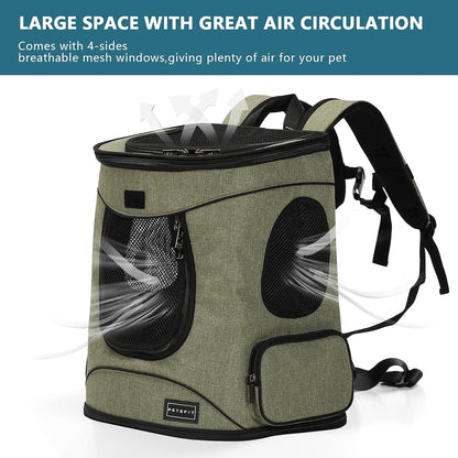 Pet Backpack Carrier with Upgrade Waist Cushion Design to Better Fit the Waist, Suitable for Small and Medium Dogs Cats, and Rabbits up to 18 Pounds